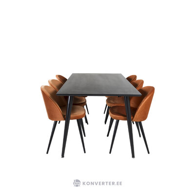 Rectangular dining set (dip, velvet)