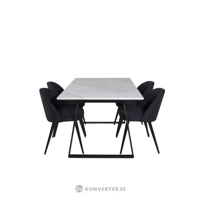 Rectangular dining set (estelle, velvet)