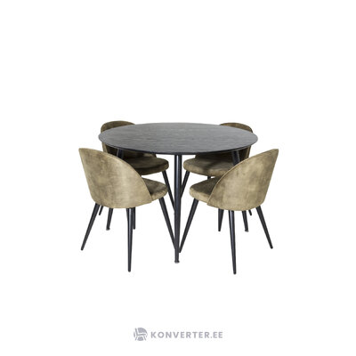 Round dining set (dip, velvet)