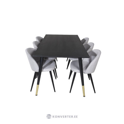 Rectangular dining set (dip, velvet)