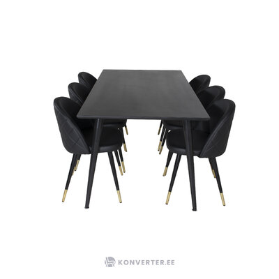 Rectangular dining set (dip, velvet)