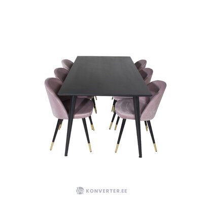 Rectangular dining set (dip, velvet)