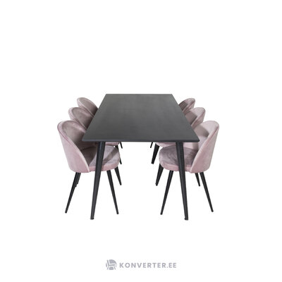 Rectangular dining set (dip, velvet)