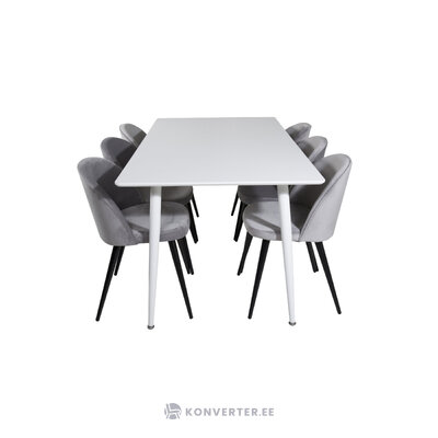 Rectangular dining set (polar, velvet)