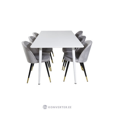 Rectangular dining set (polar, velvet)