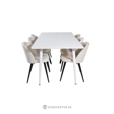 Rectangular dining set (polar, velvet)