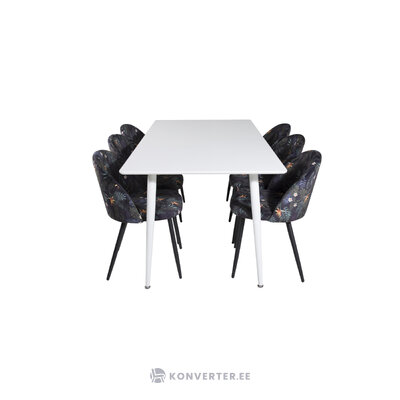 Rectangular dining set (polar, velvet)