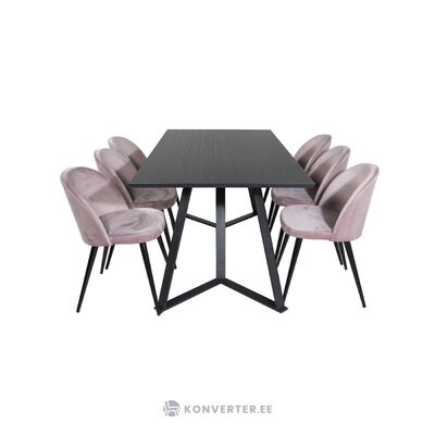 Rectangular dining set (marina, velvet)