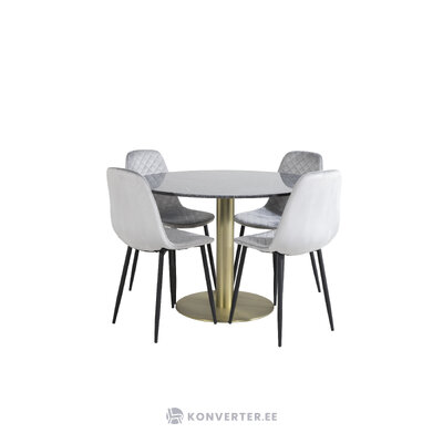 Round dining set (estelle, polar)