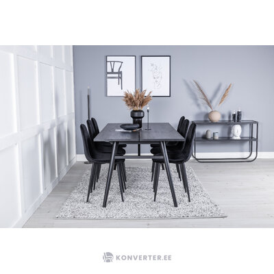 Rectangular dining set (sleek, polar)