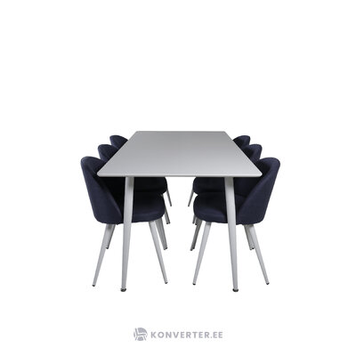 Rectangular dining set (polar, velvet)