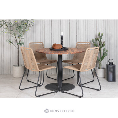 Apaļš dārza mēbeļu komplekts (gultiņa, Lindos)