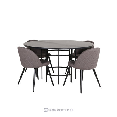 Round dining set (copenhagen, velvet)