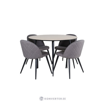 Round dining set (silar, velvet)