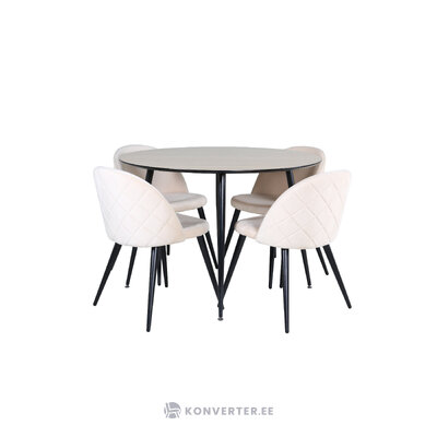 Round dining set (silar, velvet)