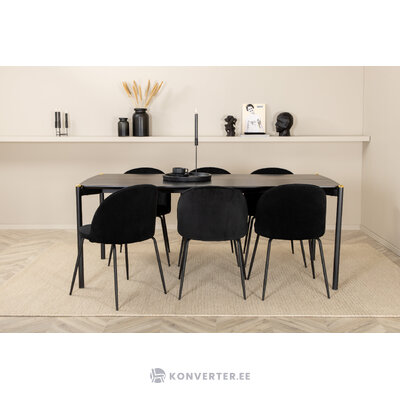 Rectangular dining set (pelle, wrinkles)