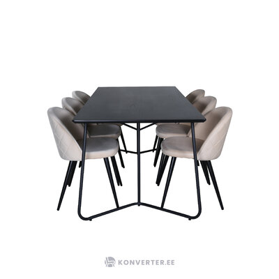 Rectangular dining set (petra, velvet)