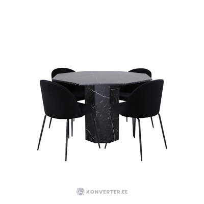 Round dining set (marbs, wrinkles)