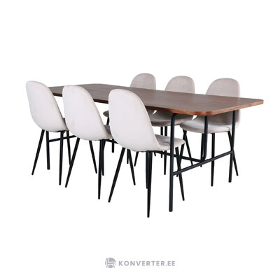 Rectangular dining set (uno, polar)