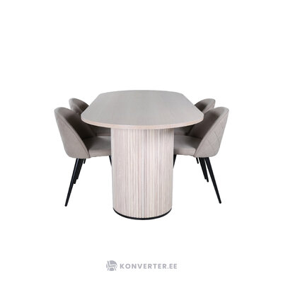 Oval dining set (bianca, velvet)