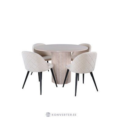 Round dining set (bianca, velvet)