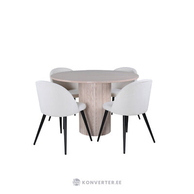 Round dining set (bianca, velvet)