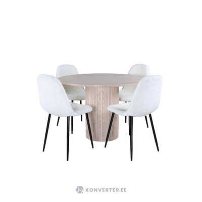 Round dining set (bianca, polar)