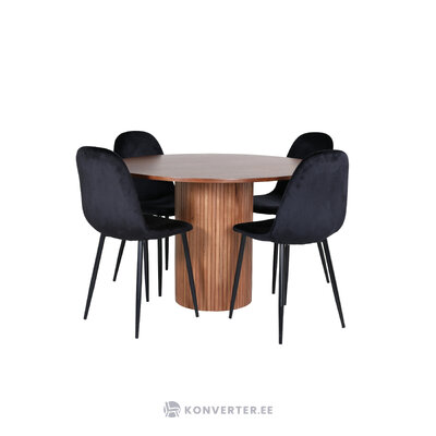 Round dining set (bianca, polar)