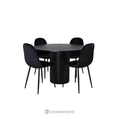 Round dining set (bianca, polar)