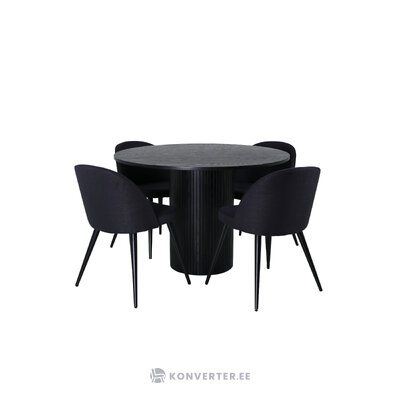 Round dining set (bianca, velvet)