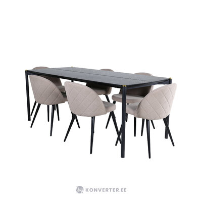 Rectangular dining set (pelle, velvet)