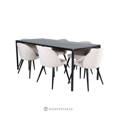 Rectangular dining set (pelle, velvet)