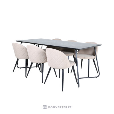 Rectangular dining set (petra, velvet)