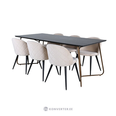 Rectangular dining set (petra, velvet)