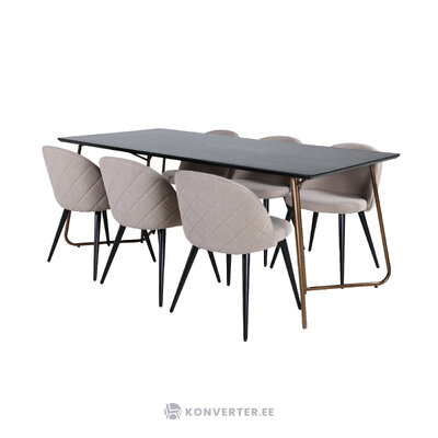 Rectangular dining set (petra, velvet)