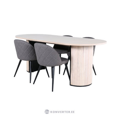 Oval dining set (bianca, velvet)