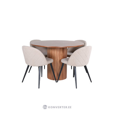 Round dining set (bianca, velvet)