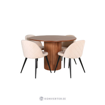 Round dining set (bianca, velvet)