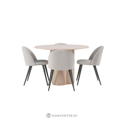 Round dining set (olivia, velvet)