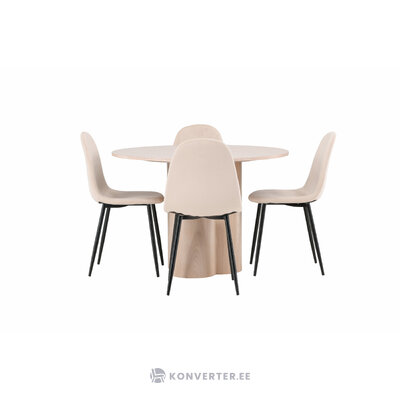 Round dining set (olivia, polar)