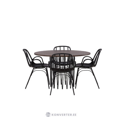 Round dining set (stone round, dyrön)