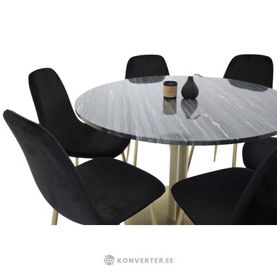 Round dining set (estelle, polar)