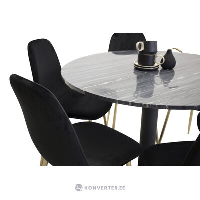 Round dining set (estelle, polar)