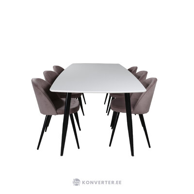 Rectangular dining set (polar, velvet)