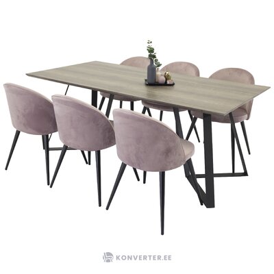 Rectangular dining set (marina, velvet)