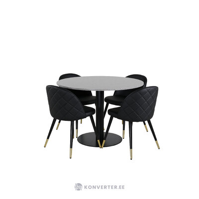 Round dining set (razzia, velvet)