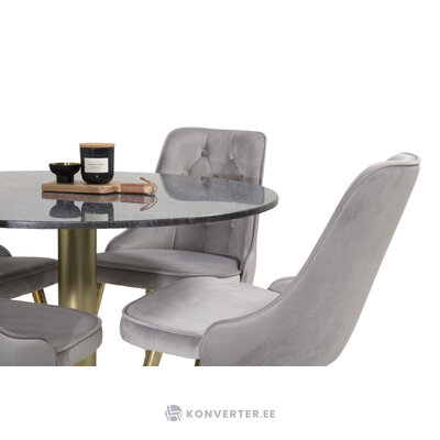 Round dining set (estelle, velvet deluxe)