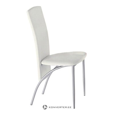 Balta odinė kėdė