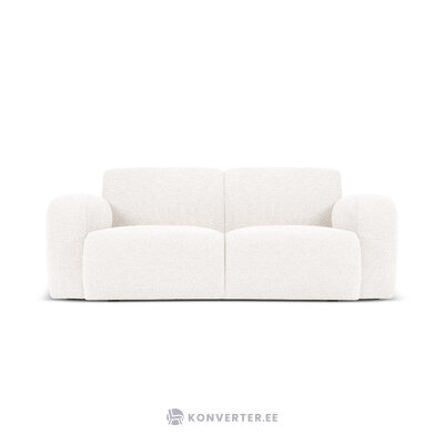 Boucle sofa &#39;lola&#39; white, boucle, black plastic