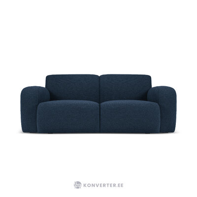 Boucle sofa &#39;lola&#39; tamsiai mėlyna, boucle, juodo plastiko